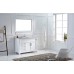 Victoria 48" Single Bathroom Vanity in White with Marble Top and Round Sink with Polished Chrome Faucet and Mirror - B07D3Z3J2C